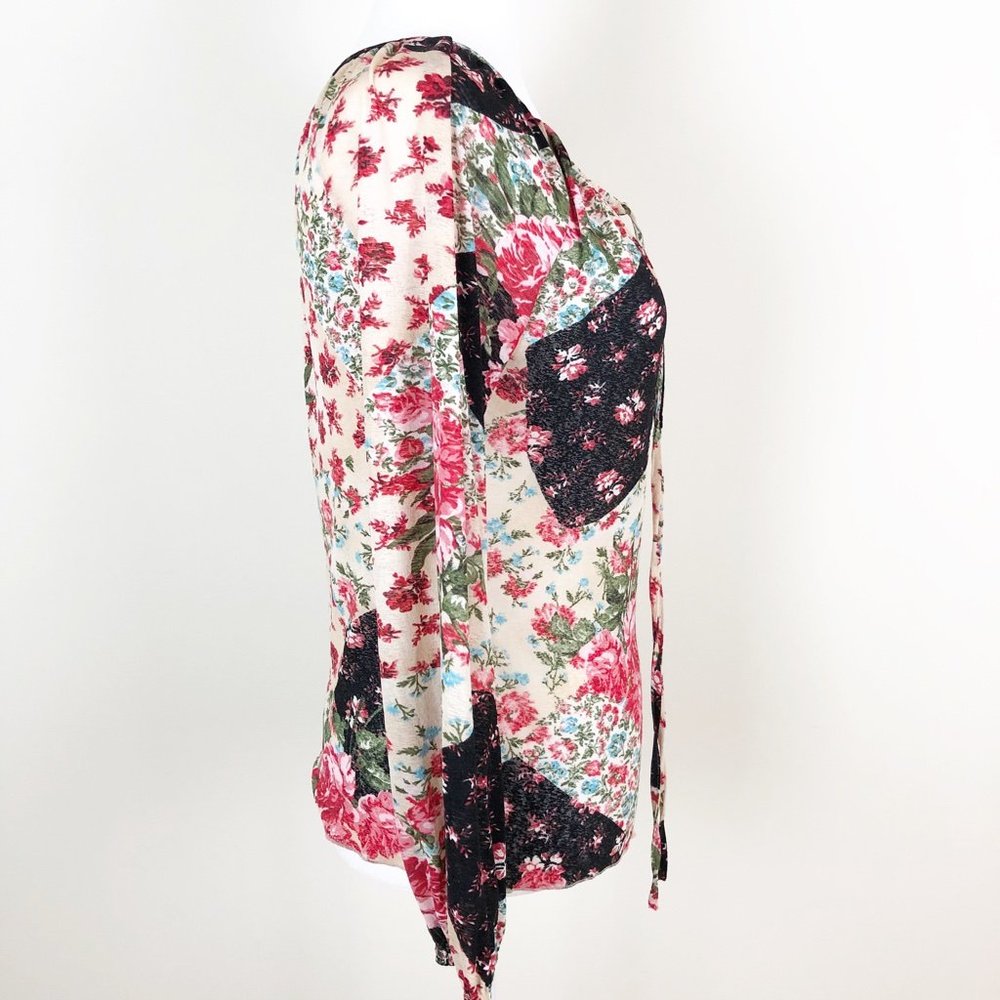 KAREN KANE Floral Peasant Boho Top Blouse M - Picture 3 of 5